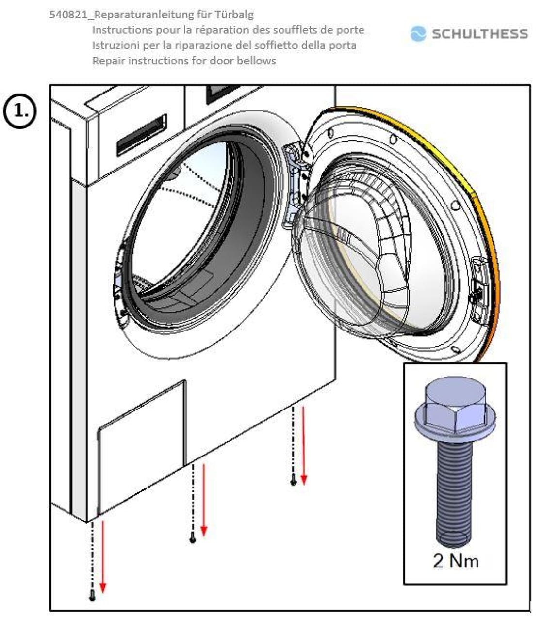 Türgummibalg für Waschmaschinen mit cleanJet